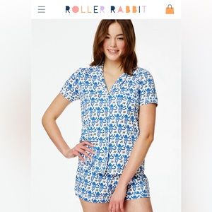 Roller Rabbit Blue Monkey Polo PJ Set. New with tags SIZE MED